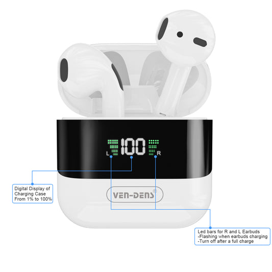 Waterproof Earphone High End Led Light HiFi Heavy Bass Retro Wireless Earbuds