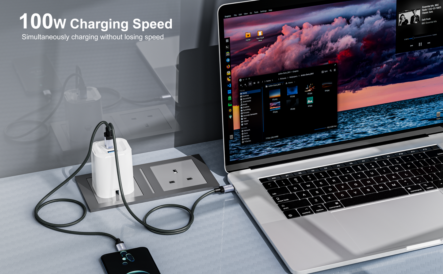 100W Type-C to Type-C Charging Cable