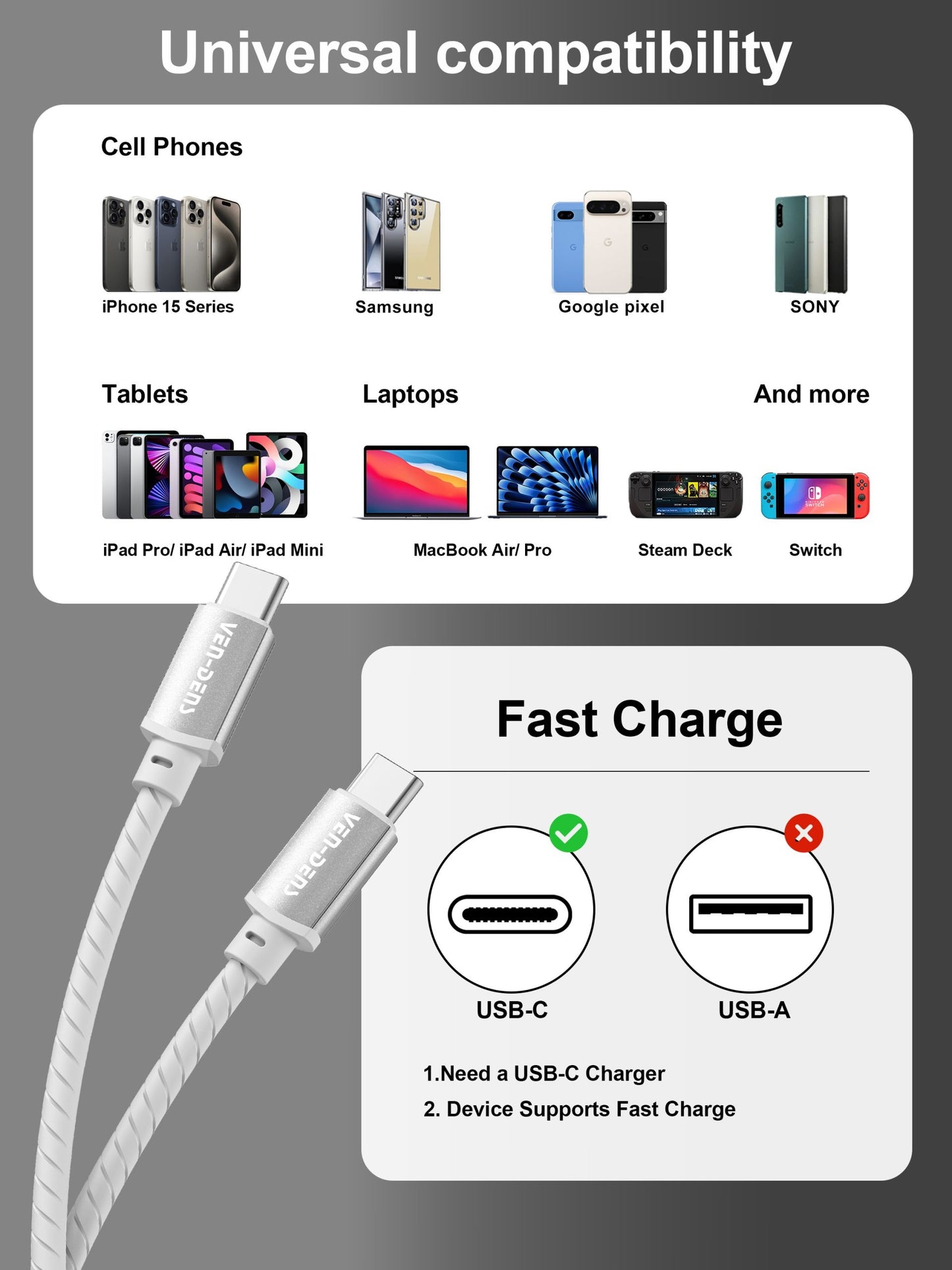 60W Type-C to Type-C  Data Cable