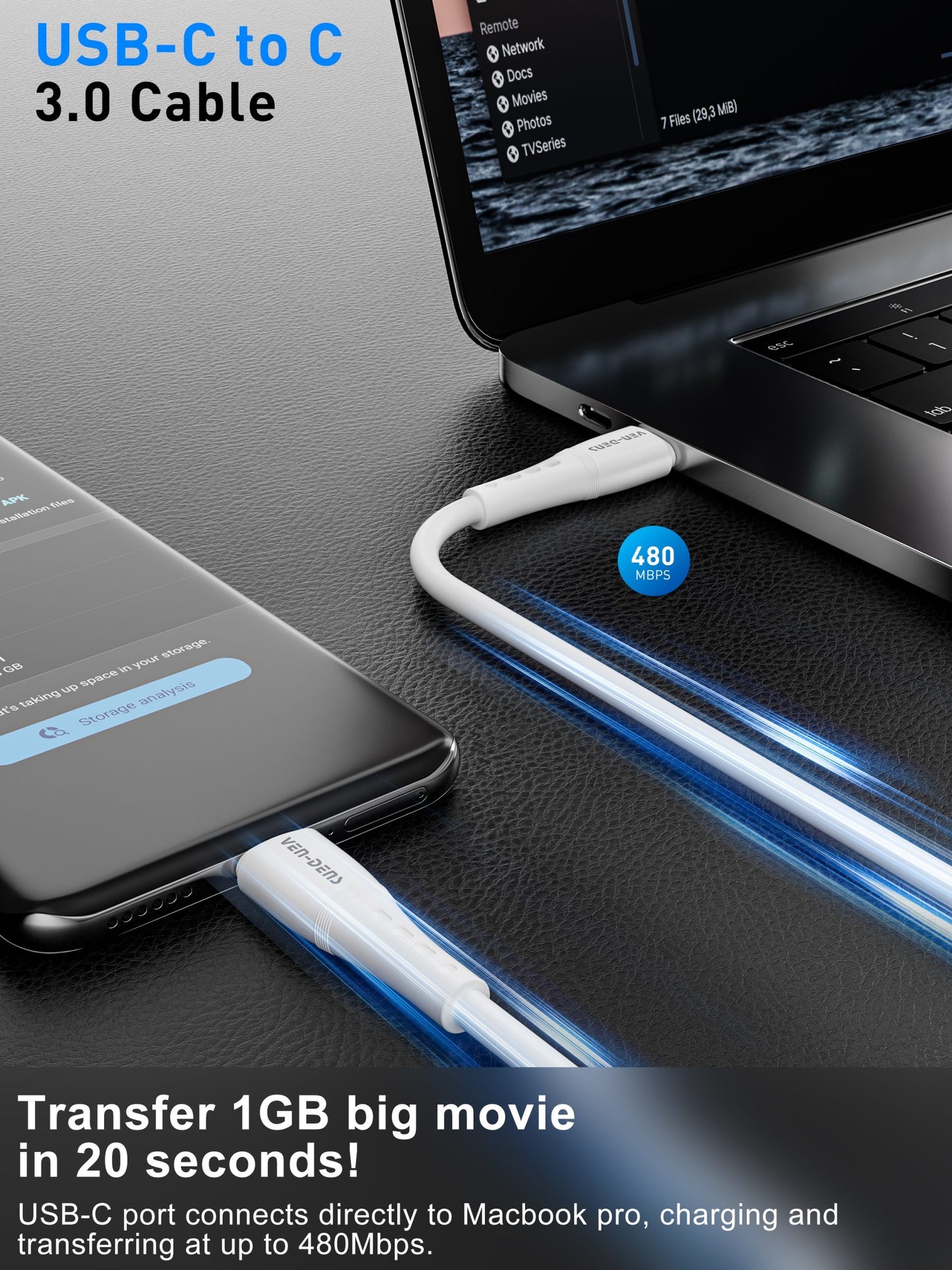 2.4A 5V Type-A to iPhone Silicone Cable