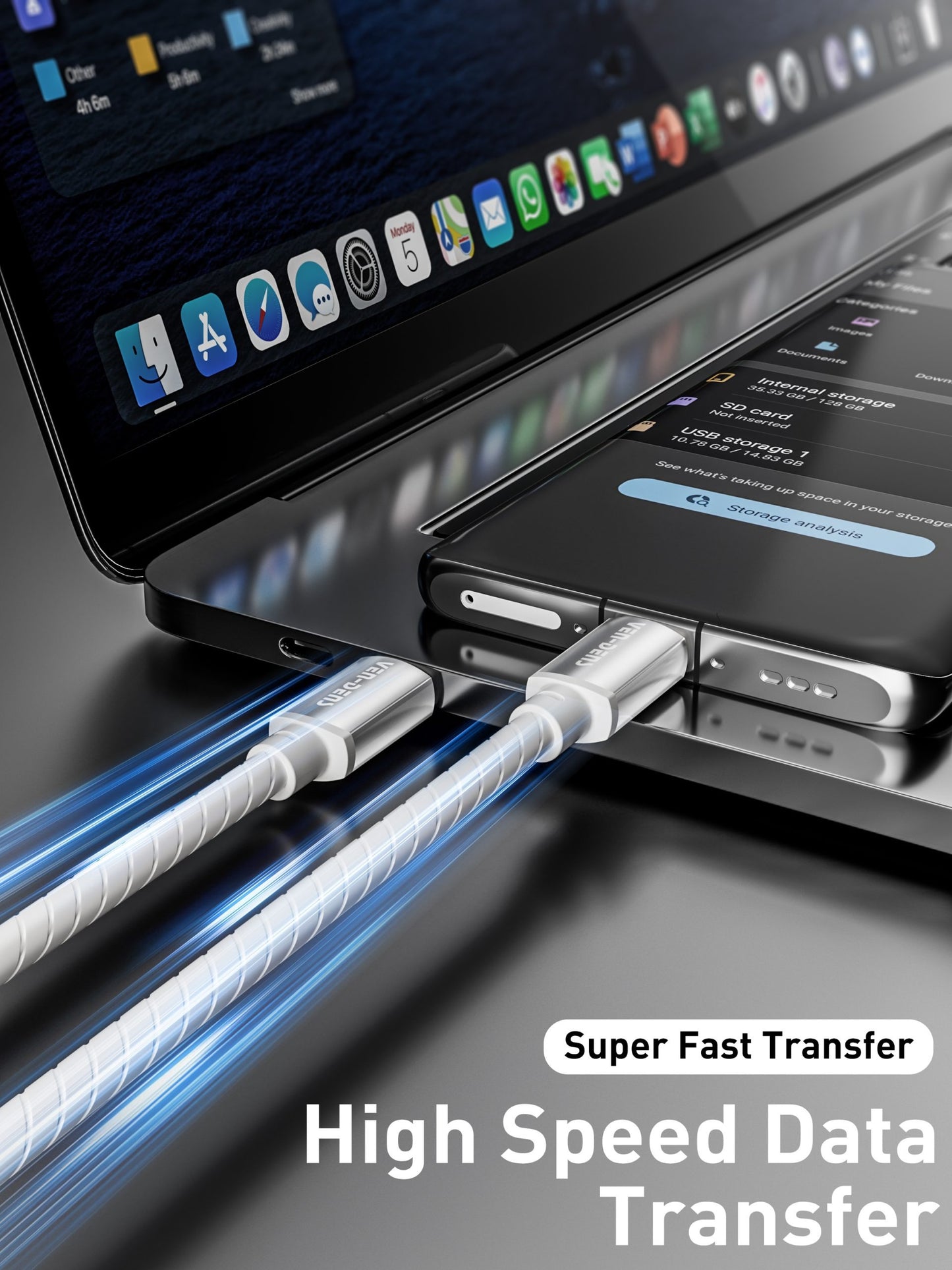 2.4A-5V  Type-A to Type-C Silicone Cable