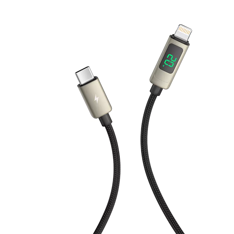 9V/3A 20W Type-C To iPhone Cable Display Fast Charging