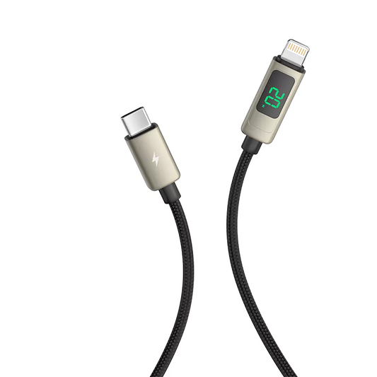 9V/3A 20W Type-C To iPhone Cable Display Fast Charging
