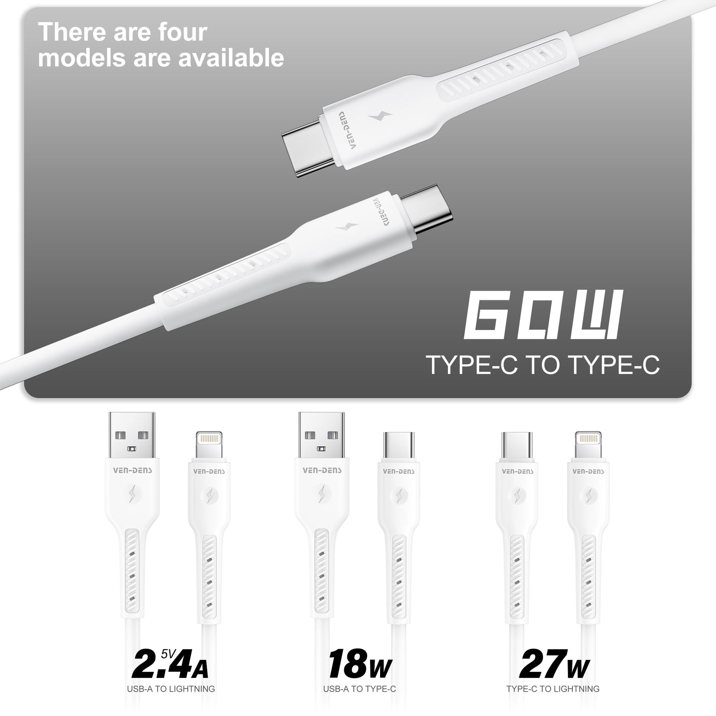 60W Type-C to Type-C Silicone Cable