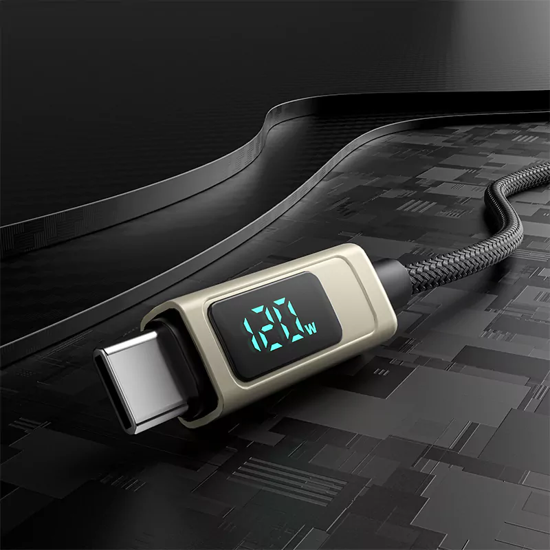 120W Type-A to Type-C Display Fast Charging Cable