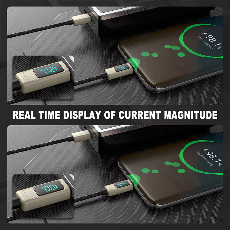 120W Type-A to Type-C Display Fast Charging Cable