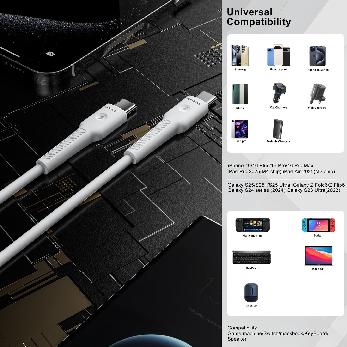 60W Type-C to Type-C Silicone Cable