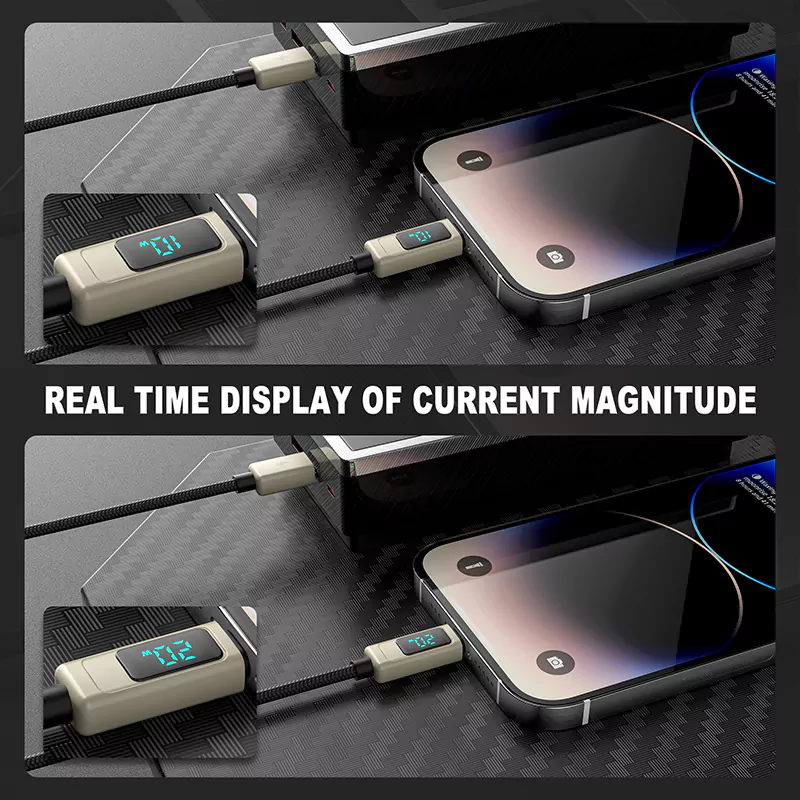 9V/3A 20W Type-C To iPhone Cable Display Fast Charging