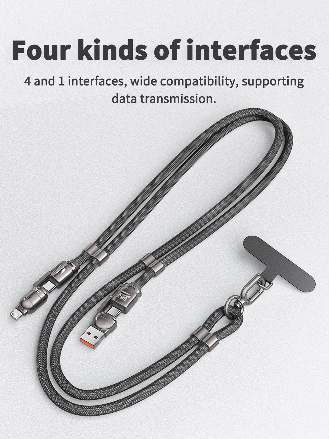 4 in 1 Type-C to C and to iPhone Cable and Type-A to C and to iPhone Cable