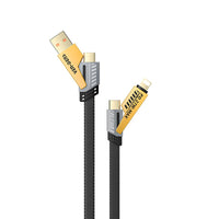4 in 1 - 65W Gold Plated Connectors Type-C & Type-A to Type-C & iPhone Data Cable